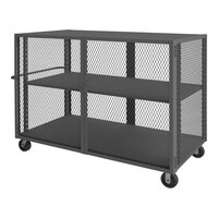 Durham Mfg 36" x 72" 14 Gauge Steel Adjustable 2-Shelf Cage Truck HTL-3672-DD-1AS-95