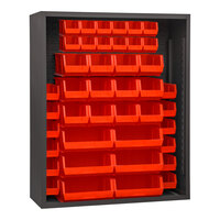 Durham Mfg 48" x 18" x 72" 12 Gauge Steel Enclosed Bin Rack with 42 Red Bins 5007-42-1795