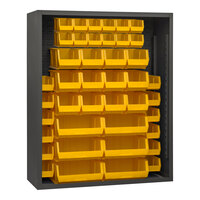 Durham Mfg 48" x 18" x 72" 12 Gauge Steel Enclosed Bin Rack with 42 Yellow Bins 5007-42-95