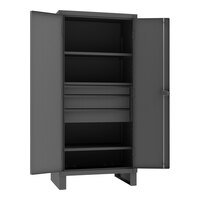 Durham Mfg 36" x 24" x 78" 12 Gauge Steel 3-Shelf Storage Cabinet with 3 Drawers HDCD243678-3M95