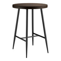 Lancaster Table & Seating Mid-Century 30" Round Bar Height Butcher Block Table with Espresso Finish