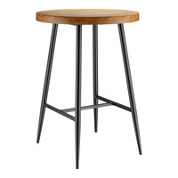 Lancaster Table & Seating Mid-Century 30" Round Bar Height Butcher Block Table with Vintage Finish