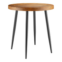 Lancaster Table & Seating Mid-Century 30" Round Standard Height Butcher Block Table with Vintage Finish