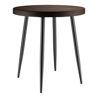 Lancaster Table & Seating Mid-Century 30" Round Standard Height Butcher Block Table with Espresso Finish