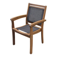 Outdoor Interiors Eucalyptus Stackable Arm Chair