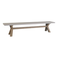 Outdoor Interiors 74" Ivory Composite and Eucalyptus Bench