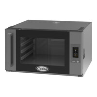 Cadco Bakerlux Station XAFT-04FS-TL 4-Shelf Full Size Heavy-Duty Digital Countertop Convection Oven with Left Side Door and Touch Control Panel - 208-240V