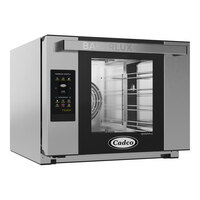 Cadco Bakerlux Station XAFT-04HS-TD 4-Shelf Half Size Heavy-Duty Digital Countertop Convection Oven with Touch Control Panel - 208-240V