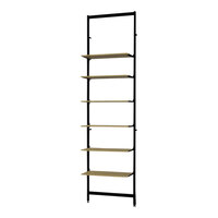 UDIZINE Vertik 26" x 92" Black Wall-Mount 1-Section Retail Clothing Display for (6) 10" - 12" Shelves WBVRK1DB-B6