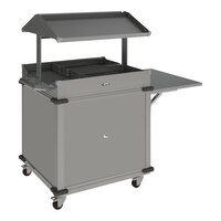 Cadco MobileServ 63 1/4" x 31 1/4" Mobile Grab and Go Food Cart with 2 Wells CBC-GG-B2