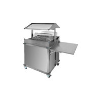 Cadco MobileServ 63 1/4" x 31 1/4" Deluxe Mobile Grab and Go Food Cart with 2 Heated Wells CBC-GG-2 - 600W, 120V