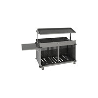 Cadco MobileServ 85 1/4" x 31 1/4" Mobile Grab and Go Food Cart with 4 Wells CBC-GG-B4