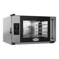 Cadco Bakerlux Station XAFT-04FS-TR 4-Shelf Full Size Heavy-Duty Digital Countertop Convection Oven with Right Side Door and Touch Control Panel - 208-240V