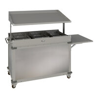 Cadco MobileServ 74 1/2" x 30" Mobile Grab and Go Food Cart with 3 Wells CBC-GG-B3