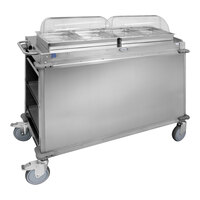 Cadco MobileServ 52 3/4" x 20 3/4" Junior Food Cart with 2 Heated Wells CBC-HH - 600W, 120V