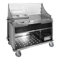 Cadco CBC-DC 55 1/2" x 30 1/2" Large Demo / Sampling Cart with Heated Buffet Server - 300W, 120V