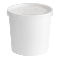 Choice 26 oz. White Double Poly-Coated Paper Food Cup with Vented Plastic Lid - 250/Case