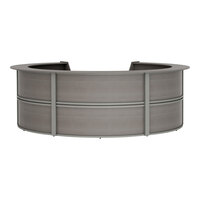 Linea Italia 142" x 133" x 46" Ash Laminate 5 Panel Curved U-Shape Reception Desk / Counter
