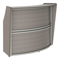 Linea Italia 70" x 32" x 46" Ash Laminate Single Panel Curved Reception Desk / Counter
