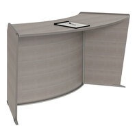 Linea Italia 63" x 26" x 33" Ash Laminate ADA Wheelchair Accessible Curved Reception Desk / Counter