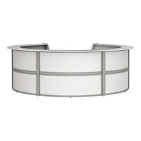 Linea Italia 142" x 133" x 46" White Laminate 5 Panel Curved U-Shape Reception Desk / Counter