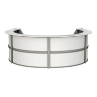 Linea Italia 142" x 107" x 46" White Laminate 4 Panel Curved U-Shape Reception Desk / Counter