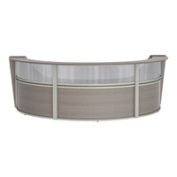 Linea Italia 143 5/16" x 71" x 46" Ash Laminate 3 Panel Curved U-Shape Reception Desk / Counter with See-Through Top Panel