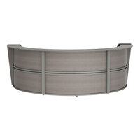 Linea Italia 143 5/16" x 71" x 46" Ash Laminate 3 Panel Curved U-Shape Reception Desk / Counter