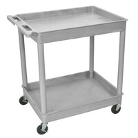 Luxor TC11-G Gray 2 Tub Utility Cart - 24" x 32" x 37 1/2"