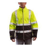 Tingley Phase 3 Type R Class 3 Hi-Vis Lime Soft Shell Jacket with Charcoal Gray Panel J25022.5X - 5X