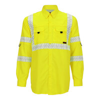 Tingley Job Sight Type R Class 3 Hi-Vis Lime Long Sleeve Sportsman Safety Shirt S76522