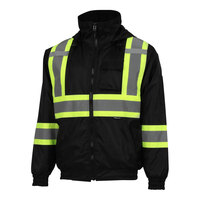Tingley Bomber II Type O Class 1 Insulated Enhanced Visibility Black Jacket with Detachable Hood J26123C.2X - 2X