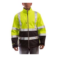 Tingley Phase 3 Type R Class 3 Hi-Vis Lime Soft Shell Jacket with Charcoal Gray Panel J25022.SM - Small