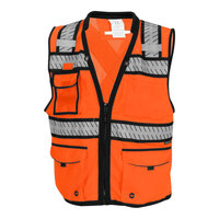 Tingley Type R Class 2 Hi-Vis Orange Surveyor's Mesh Safety Vest with X-Back Reflective Tape V71835C.L-XL - Large / Extra Large