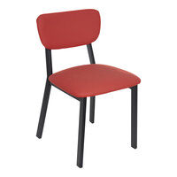 BFM Seating Hamilton Black Steel Side Chair with Customizable Vinyl Back and Seat