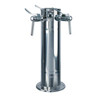 Micro Matic DS-143-PSS-W Polished 304 Stainless Steel Air Cooled 3-Tap Wine Tower - 4" Column