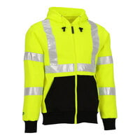 Tingley Job Sight Type R Class 3 Hi-Vis Lime Zip-Up Sweatshirt S78122.5X - 5X