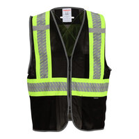 Tingley Type O Class 1 Hi-Vis Black Mesh Safety Vest with X-Back Reflective Tape V70643C.S-M - Small / Medium