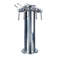 Micro Matic DS-144-PSS-W Polished 304 Stainless Steel Air Cooled 4-Tap Wine Tower - 4" Column