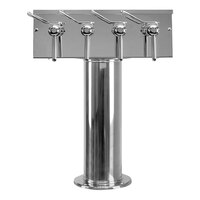 Micro Matic DS-354-PSS-W Polished 304 Stainless Steel Air Cooled 4-Tap "T" Style Wine Tower - 4" Column