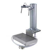 Micro Matic DS532CL-W Polished 304 Stainless Steel 2-Tap Wine Draft Tower with Removable Drip Tray - 3" Column