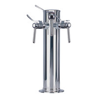 Micro Matic DS-133-PSS-W Polished 304 Stainless Steel Air Cooled 3-Tap Wine Tower - 3" Column