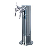 Micro Matic DS-142-PSS-W Polished 304 Stainless Steel Air Cooled 2-Tap Wine Tower - 4" Column