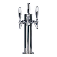 Micro Matic DS-133-PSS-CK-K Polished Stainless Steel Air-Cooled 3-Tap Draft Kombucha / Beverage Tower - 3" Column