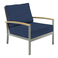 Three Birds Casual Avanti Teak Navy Deep Seating Arm Chair