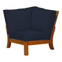 Three Birds Casual Monterey Teak Navy Corner Sectional Chair