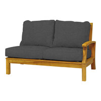 Three Birds Casual Monterey Teak Charcoal Right Side Facing Settee