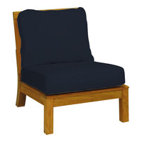 Three Birds Casual Monterey Teak Navy Armless Sectional Chair