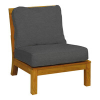 Three Birds Casual Monterey Teak Charcoal Armless Sectional Chair