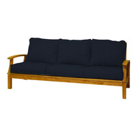 Three Birds Casual Monterey Teak Navy Deep Seating 3-Seater Sofa